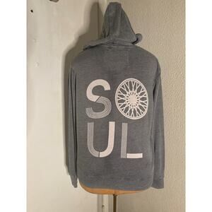 SoulCycle Spellout Gray/White Hoodie S Athleisure Sportswear Activewear Casual